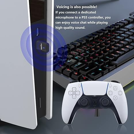 eppfun USB C Bluetooth Adapter for ps5/PS4, Dual Connection Wireless Audio Adapter Low Latency Dongle with 3.5 mm Analog Mic for PC, Mac, Phone
