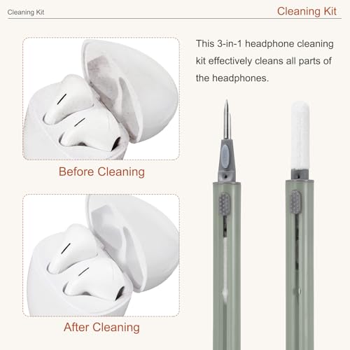 4PCS Earphone Cleaner Kit - Ultra Portable Multi-Function Cleaner Kit Soft Brush for Bluetooth Earphones Case Cleaning Tools, Gray - color: Gray