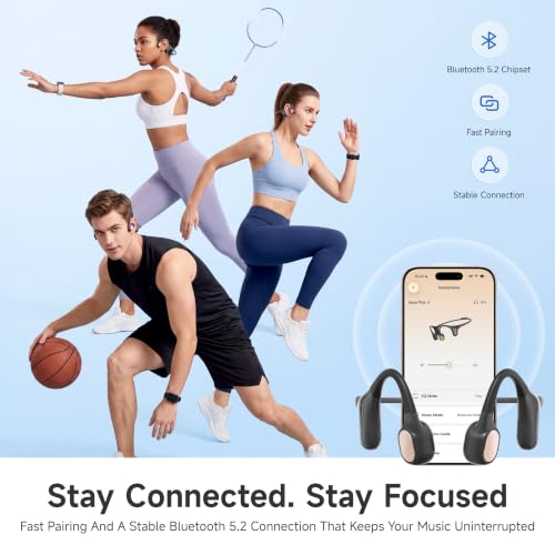 dreame Aqua Plus Bone Conduction Headphones, Open-Ear Headphones, IP68 | Waterproof Swimming Earbuds, Bluetooth 5.2 & MP3 Dual Mode, 32GB Storage, Secure Fit for Swimming, Gym and Running, Black - color: Black