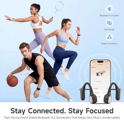 dreame Aqua Plus Bone Conduction Headphones, Open-Ear Headphones, IP68 | Waterproof Swimming Earbuds, Bluetooth 5.2 & MP3 Dual Mode, 32GB Storage, Secure Fit for Swimming, Gym and Running, Black - color: Black