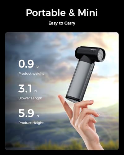 EG evoger 전기 에어 더스터, 180000RPM 슈퍼 파워 휴대용 무선 에어 더스터 6000mAh 3기어 조절 가능한 먼지 송풍기, 컴퓨터, 키보드, 실외, 집, 자동차용 - size: 6000mAh