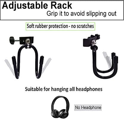 Pmsanzay Clamp-On Headphone Headset Tambourine Holder Cowbell Hanger Clip Microphone Stand, Flexible Adjustable Hooks for Studio Microphone/Musical Stand - No Instrument