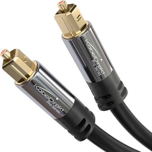 KabelDirekt TOSLINK – Optical Audio Cable – 5ft – Soundbar | Optical digital audio cable: Perfect for equipment with a TOSLINK interface (OPT In / OPT Out or S/PDIF In / S/PDIF Out) - size: 5 ft