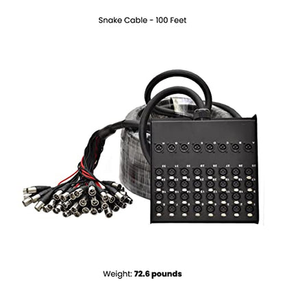 Seismic Audio SACB-32x8x100 32-Channel XLR Low Profile Circuit Board Snake Cable, 100-Feet - size: 100 Foot - 32 Send x 8 Return