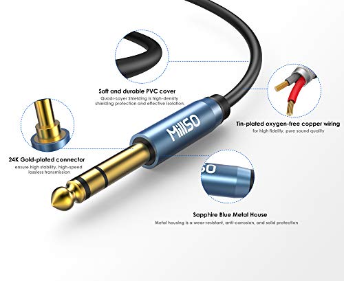 1/4 to 3.5mm Headphone Adapter 10 FT TRS 6.35mm Male to 3.5mm Female | 1/4 Male to 1/8 Female Stereo Audio Jack Adapter for Amplifiers, Guitar Amp, Keyboard Piano, Home Theater, Headphone, PC - color: Blue, size: 10 FT