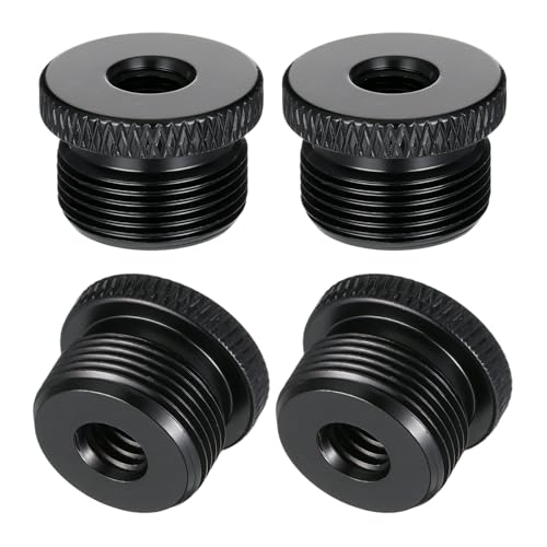 4 Pcs Mic Stand Adapter 1/4 to 5/8 mic Adapter Microphone Stand Adapters Thread Tripod Screw Adapters Knurled Thread for Microphone Stands Mount to Camera Tripod
