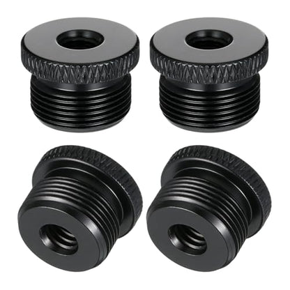 4 Pcs Mic Stand Adapter 1/4 to 5/8 mic Adapter Microphone Stand Adapters Thread Tripod Screw Adapters Knurled Thread for Microphone Stands Mount to Camera Tripod