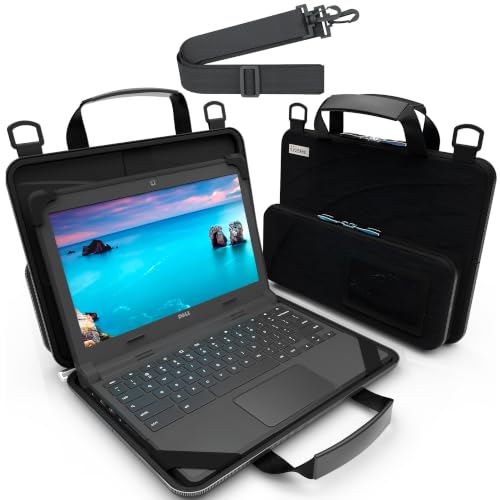 UZBL 13-14 inch Always on Pouch Work In Case For Chromebook and Laptops, Designed For Students, Classrooms, and Business - color: Black Fabric