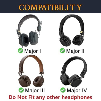 SOULWIT Earpads for Marshall Major I/II/III/IV (1/2/3/4) - Black | Do Not Fit Major V Headphones - color: Black