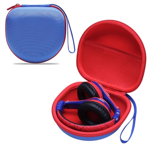 Kid Headphones Case for Jlab/Spiderman/iClever Headphone,Blue+Red,Case Only | for JLab JBuddies ANC/Spiderman/iClever BTH12 HS19 BTH20 BTH22 BTH26/Candy Bila/Acer/JBL/MIDOLA/JoySpark Etc Kids Headphone - color: Blue+Red