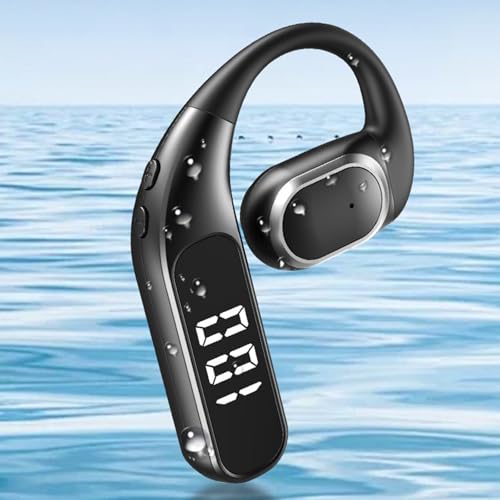 Single Ear Wireless Bluetooth Headset, Bluetooth 5.5, LED Power Display, ENC Noise Cancellation, 360° ACS Sound, Sweatproof, for Phone Tablet Laptop - F62, Black - color: Single Ear Headphone F62 Black