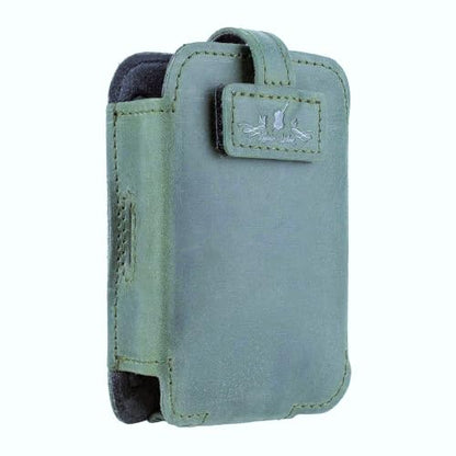 Euphonium Wireless Microphone Clip-On Pouch. Genuine Leather Bodypack Holder w. Secure hook & loop Straps - color: Green, size: Euphonium
