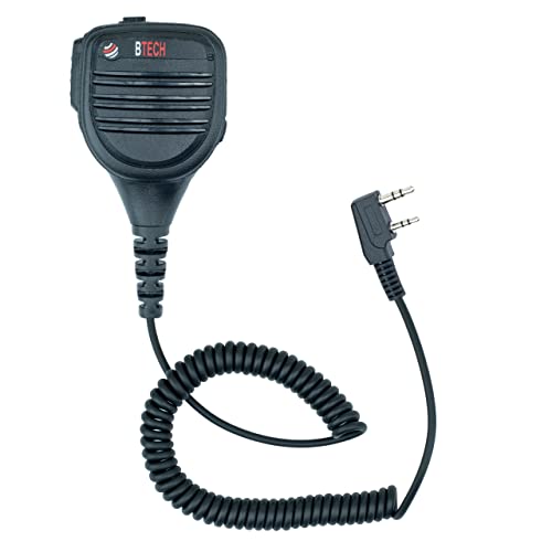 BTECH QHM22D Dual Push-to-Talk (PTT) Speaker Mic, Platinum Series IP54 Rainproof Shoulder Mic for BaoFeng, BTECH, Kenwood Radios - size: Single, style: QHM22D Dual PTT Speaker Mic