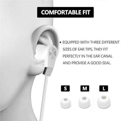 LANDIBO Type C Headphone, in-Ear Headphones with Volume Control, Built-in Microphone, Wired Earphones, Clear Sound Quality, bass Noise Cancellation, USB C Headphones Wired (White)