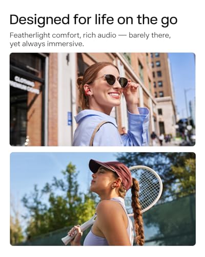 SHOKZ OpenDots ONE Open-Ear Clip-On Bluetooth Earbuds, Red, Dolby Audio - color: Red