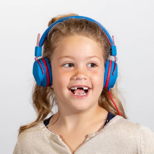 JLab, JBuddies Studio, Kids Wired on-Ear Headphones, Bundle with USB-C Adapter, Volume limiting, Foldable, Blue/Pink - color: Cotton Candy, size: Bundles