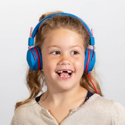 JLab, JBuddies Studio, Kids Wired on-Ear Headphones, Bundle with USB-C Adapter, Volume limiting, Foldable, Blue/Pink - color: Cotton Candy, size: Bundles