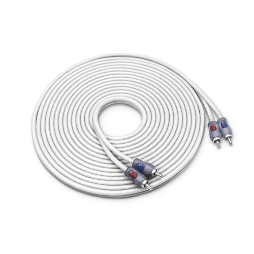 RECOIL RMI220 2-Channel 20ft RCA Audio Interconnects Cable Triple-Shielded | Tinned Oxygen Free Copper for High-End Car Marine Motorcycle UTV ATV with Noise Rejection
