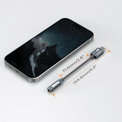 Cubilux USB C Headphone Adapter with 384kHz/24-bit DAC, Type C to 3.5mm Audio Jack Dongle, TRRS Microphone Connector for iPhone 17/16/15, iPad Pro 13/12.9/11 iPad Air 13/11, Galaxy S25/S24, Pixel 10/9