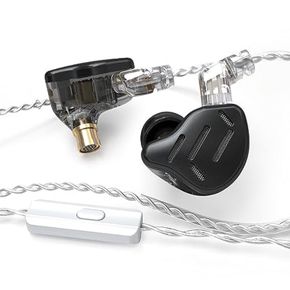 CCA KZ Zax in Ear Monitor Headphones 16 Units 7BA 1DD Hybrid Drivers HiFi IEM Earphones High Clarity Metal Gaming Earbuds with 2 Pin Detachable Cable - color: KZ ZAX Black, size: with mic