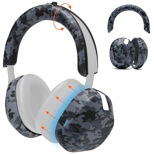 WC ShellZ XM5 - Exterior Shell & Headband Covers for Sony WH1000XM5 | Made by Wicked Cushions | Protective, Made with Premium Silicone | Black Camo - color: Black Camo