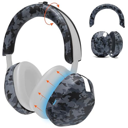 WC ShellZ XM5 - Exterior Shell & Headband Covers for Sony WH1000XM5 | Made by Wicked Cushions | Protective, Made with Premium Silicone | Black Camo - color: Black Camo