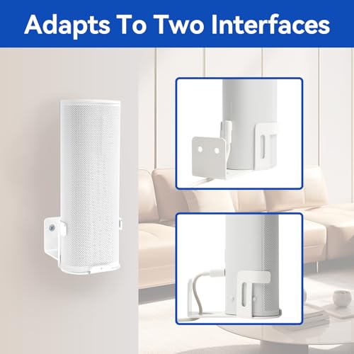 shinar Metal Wall Mount Compatible with Sonos Roam 1/2/SL | Mount Accessory Stand Bracket Compatible with Roam1/2 Roam SL Adjustable Bracket Max. 12 kg (White) - color: White