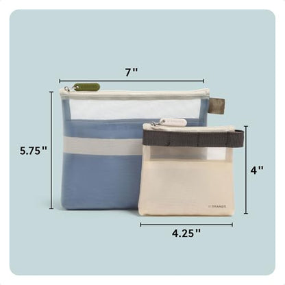 U Brands Tech Pouch Combo, Set of 2 - color: Haze Blue and Sand Beige