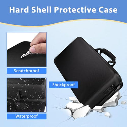 LVKAYCE Hard Shell Carrying Case Compatible with PS5 SLIM 2023 | Travel Storage Bag, Organizer Protective Cases for Play Station 5 Slim Console Controllers Headset and Gaming Accessories - size: PS5 SLIM