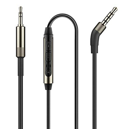 Mr Rex 2.5mm to 3.5mm Audio Aux Cable Headphone Replacement Audio Cable Cord Wire with in Line Mic Volume Control for Bose 700 QuietComfort QC45 QC35II QC35 QC25, JBL E45BT E55BT E65BTNC(1-Pack, 5FT) - size: 5ft / 1.5m (1-Pack)