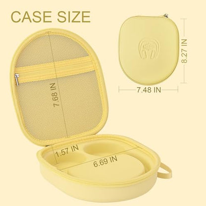 Hard Headphone Case for Sony WH-CH520 / JBL Tune Live 670NC, Yellow | Protective Carring Storage Case for Over-Ear Headphones, with Handle Strap & Mesh Pocket - color: YELLOW
