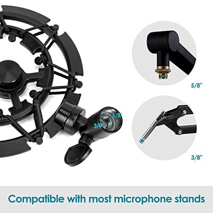Blue Yeti Shock Mount, Alloy Shockmount Reduces Vibration Noise Matching Mic Boom Arm, Compatible for Blue Yeti and Yeti Pro Microphone by YOUSHARES