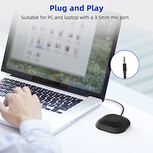 Walfront Omnidirectional Desktop Microphone for PC Laptop 3.5mm Jack 3 Meters Pickup Distance Portable Mini Mic for Business Conference - size: 3.5mm Plug, style: 3.5mm Plug