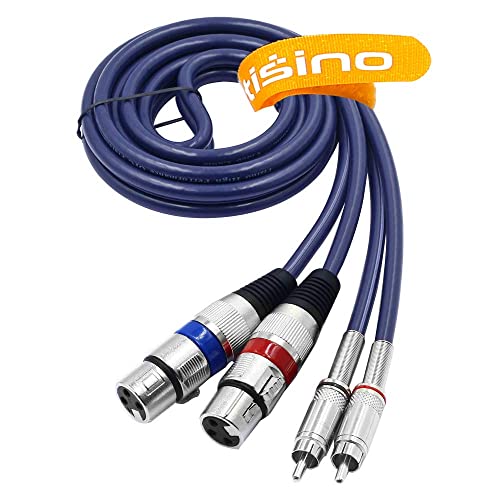 tisino Dual XLR to RCA Cable, Heavy Duty 2 XLR Female to 2 RCA Male Patch Cord HiFi Stereo Audio Connection Interconnect Lead Wire - 5 ft / 1.5m - size: 5 FT