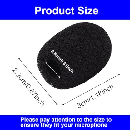 12 Pack Microphone Covers Foam, Noise Reduction Mic Cover, for Lapel and Headset Microphones Windscreen