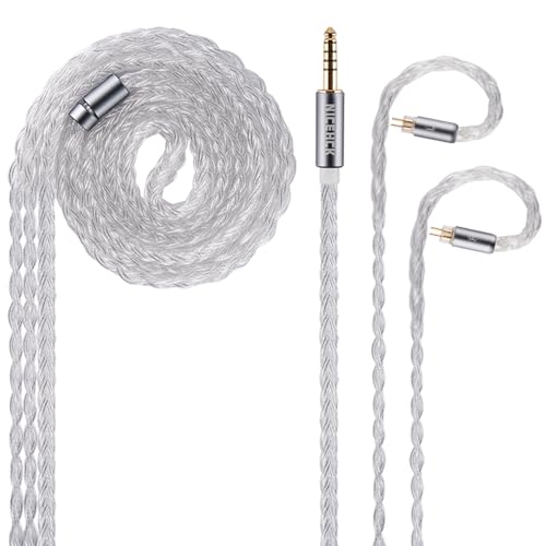NICEHCK IcyMoon 4.4mm Balanced 0.78mm 2Pin HiFi IEM Upgrade Cable | 16-strand OCC silver plated OFC wire, balanced lossless audio, compatible with 0.78mm 2Pin IEM & 4.4mm players - size: 4.4mm with 0.78 2Pin