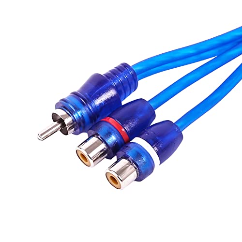 Skar Audio 1-Male to 2-Female RCA Y-Adapter (12-inches) Interconnect Cable - SKARRCA-1M2F (Pack of 2) - size: 1-Male to 2-Female Y-Adapter - 1 ft (Pack of 2)