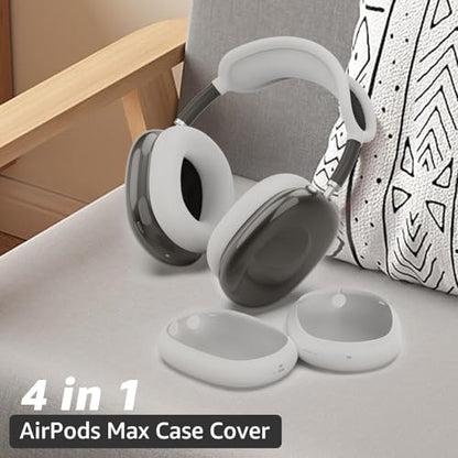 Silicone Case Cover for AirPods Max, Clear Soft TPU Ear Cups Cover, Grey - color: B7-Gray