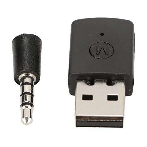 POCREATION Bluetooth USB Adapter for PS5 Gaming, Dual Mode Wireless Audio Transmitter Receiver, Plug & Play Bluetooth Dongle for Console Voice Chat, PS5 Controller, PC, 3.5mm Mic, Long Range