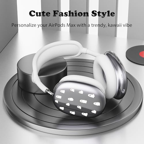 for AirPods Max Headphones Halloween Ear Covers for AirPods Max 2 | Cute Ghost Clear Ear Cups Cover | White Silicone Ear Pad Case Headband Cover for Apple AirPods Max 2/1 (2026/2024/2020) - color: Ghost G/White