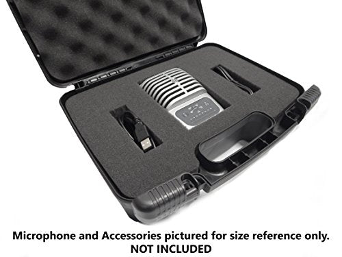 CASEMATIX Studio Microphone Travel Case Compatible with MV51 Digital Large Diaphragm Condenser Mic, MVi Audio Interface, MV88, MVL, Lavalier Mic and More, Includes Case Only