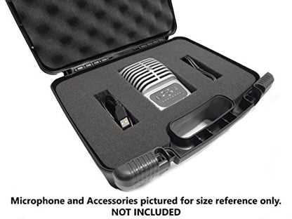 CASEMATIX Studio Microphone Travel Case Compatible with MV51 Digital Large Diaphragm Condenser Mic, MVi Audio Interface, MV88, MVL, Lavalier Mic and More, Includes Case Only