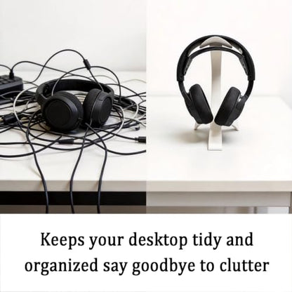 Over-ear Headphone Stand/Desktop Headset Holder–8kg Load Capacity,Suitable for Gaming Rooms,Offices,and Various Desk Setups (Black,White)(White) - color: White