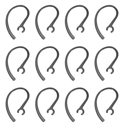 12 Pcs Replacement Ear Hooks 7mm/0.28", Black Soft PC | Universal Small Ear Loop Clips Anti-Slip Earbuds Replacement for Single-Ear Bluetooth Headset - size: 7mm/0.28"