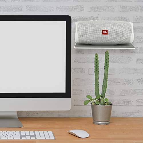 Wall Shelf Speaker Stand, Small Wall Holder Speaker Mount for Webcam, Cell Phones, Display Shelf Acrylic Floating Shelf (9-Inch (White)) - color: White