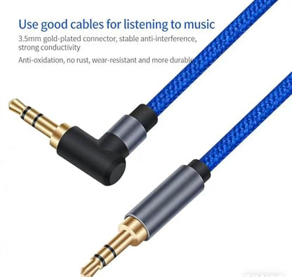 3.5mm Nylon Braided Aux Cable Cord 5ft/1.5m 2 Pack,Hi-Fi Sound, Audio Auxiliary Input Adapter Male to Male for Headphones, Car, Home Stereos, Speaker, iPhone, iPad, iPod, Echo & More