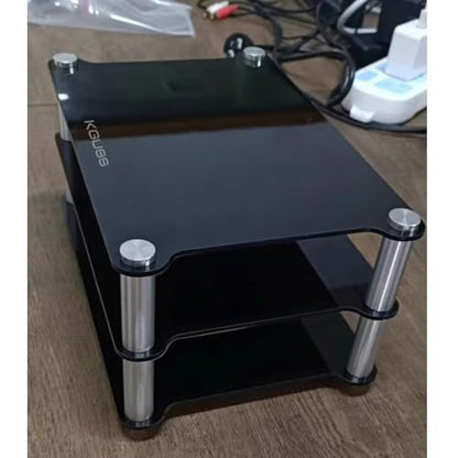 Acrylic Audio Component Rack Small HiFi Media Stand Desktop DAC Headphone Amp Holders Clear/Black CD Player Stand 2-Layer(Clear) - color: Clear