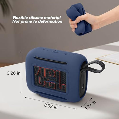 Silicone Protective Cover for JBL Go 5 | Anti-Fingerprint & Sweatproof Case, Shockproof Bumper Skin with Precise Cutouts, Portable Speaker Sleeve - color: Navy Blue