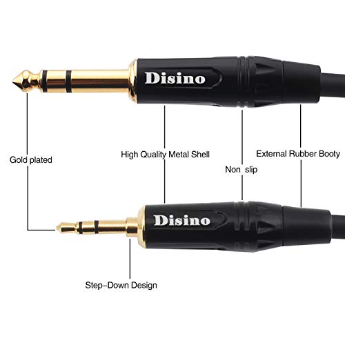 1/8 Inch TRS Stereo to Dual 1/4 inch TS Mono Y-Splitter Cable 3.5mm Aux Mini Jack Stereo Breakout Cable Path Cords - 6 feet