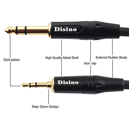 1/8 Inch TRS Stereo to Dual 1/4 inch TS Mono Y-Splitter Cable 3.5mm Aux Mini Jack Stereo Breakout Cable Path Cords - 6 feet